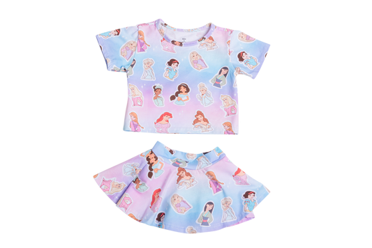 Skirt and Tee, Pastel Print- Arrives Early December