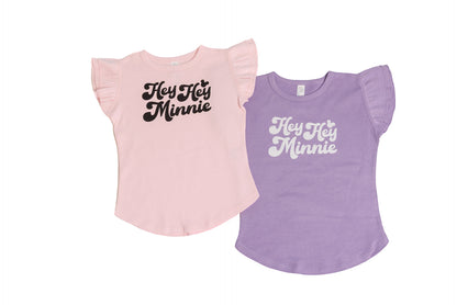 Girl's Hey Hey Minnie Tee - Purple