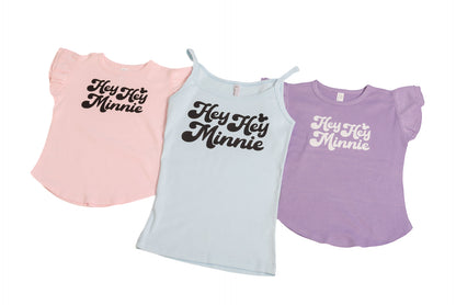 Girl's Hey Hey Minnie Tee - Purple