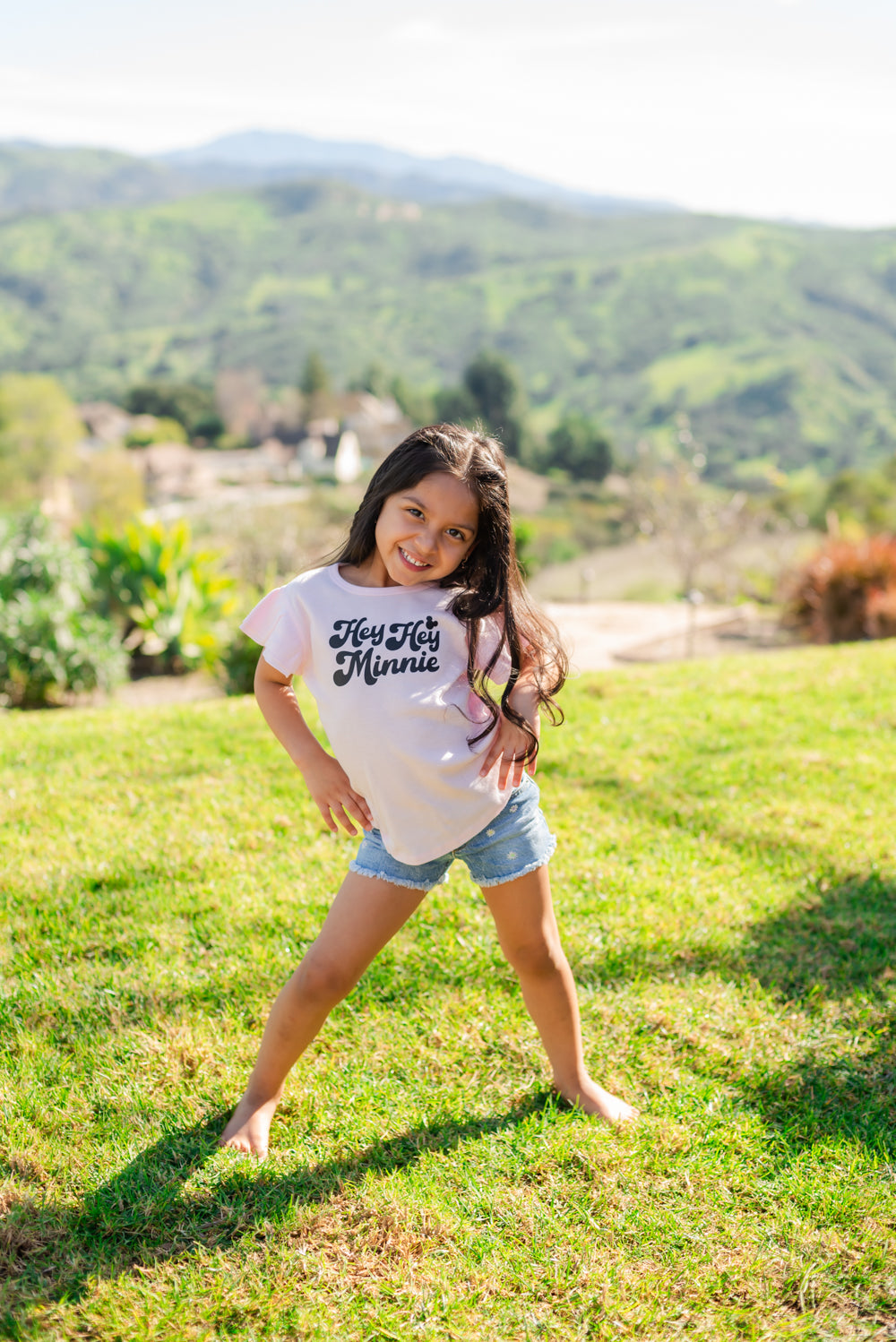 Girl's Hey Hey Minnie Tee - Pink