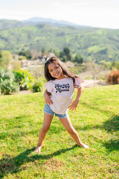 Girl's Hey Hey Minnie Tee - Pink