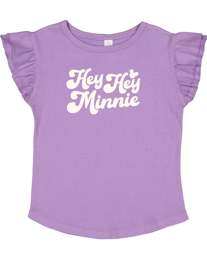 Girl's Hey Hey Minnie Tee - Purple